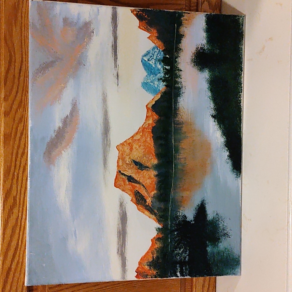 Hand painted pic, Grand Teton Mountain range